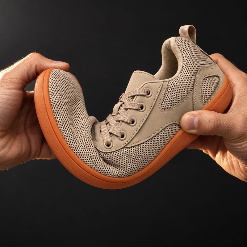 Suela flexible: flexionando el calzado Aconcagua PAMPA con las manos
